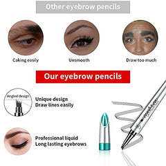 QIC eyebrow pen with brush application showing blended finish and refined brows
