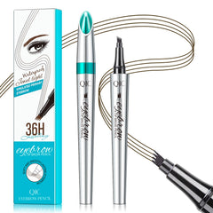QIC eyebrow pencil front packaging shows color and benefits