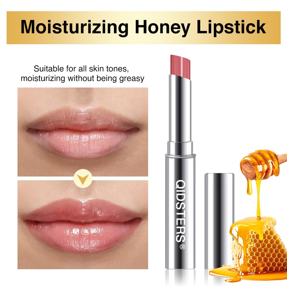 QIDSTERS dusty pink applied on lips demonstrating sheer flattering tint
