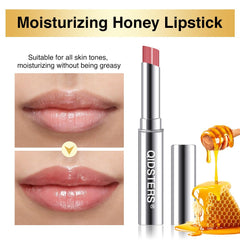 QIDSTERS dusty pink applied on lips demonstrating sheer flattering tint