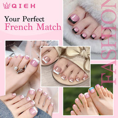 QIEK decorated toes with rhinestones and topcoat, showcasing customization potential