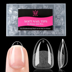 QIEK front packaging showing 510 clear almond tips and value kit