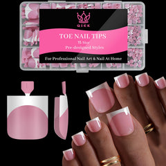 QIEK front packaging showing full 270-piece French toe kit and contents