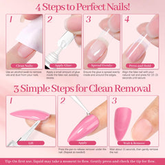 QIEK lifestyle image of woman using kit for easy DIY nails