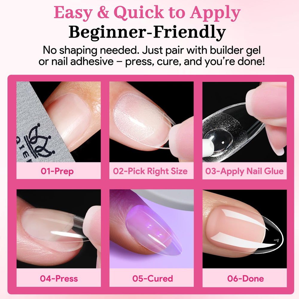 Qiek clear tips ready for nail art to accept polish and decorations