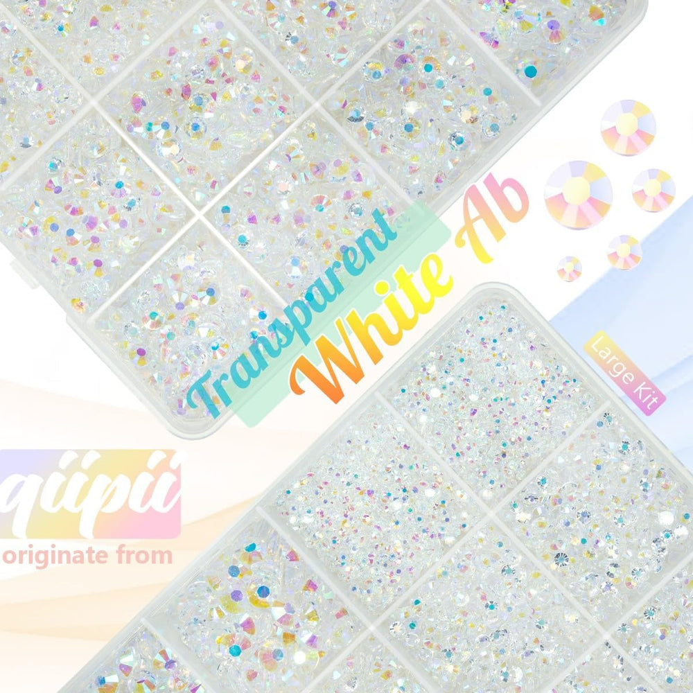 qiipii 4mm and 5mm rhinestone facets showing AB sparkle for vivid shine