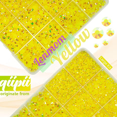 qiipii close-up on faceted lemon yellow AB jelly stone highlighting intense sparkle