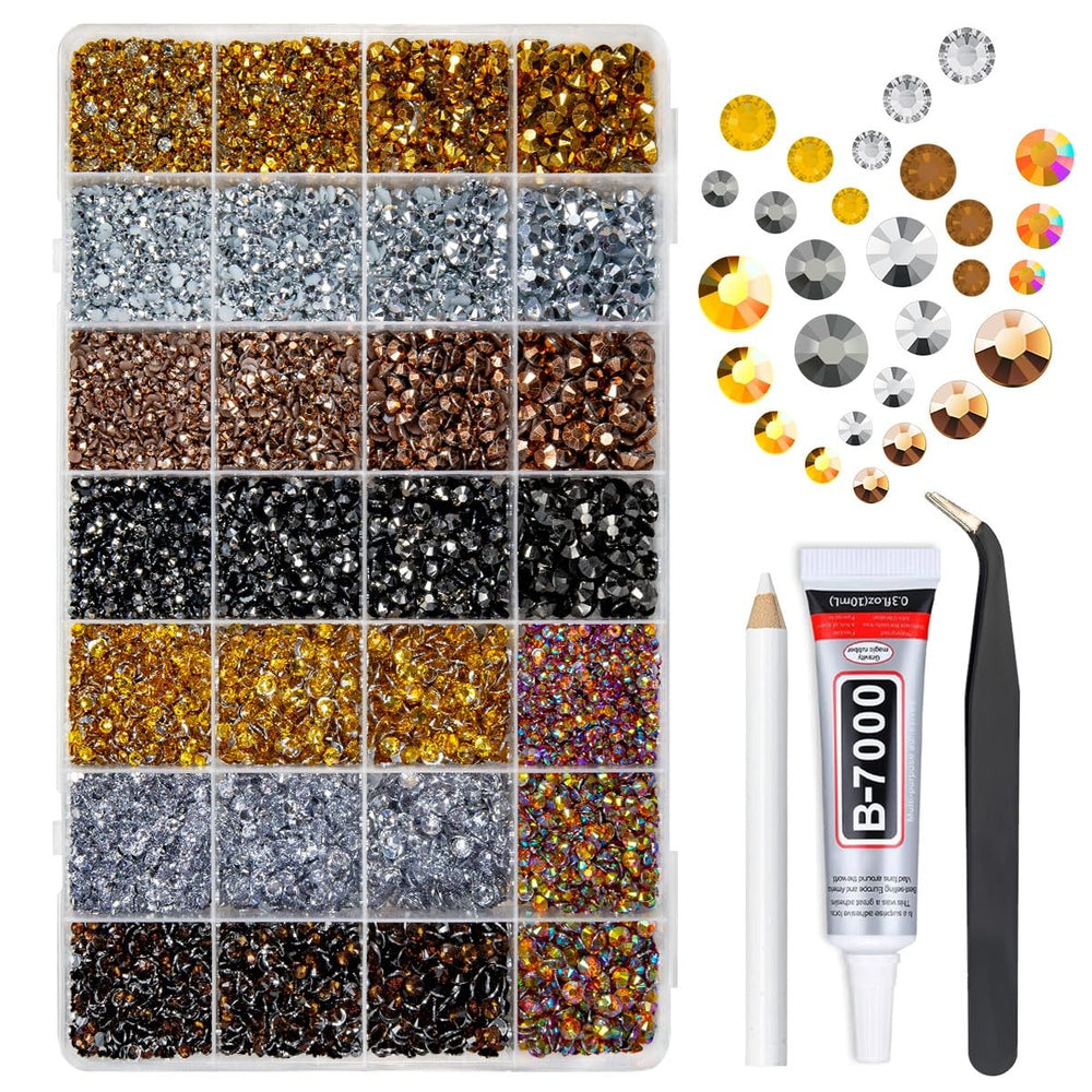 qiipii open box showing 28 metallic gem compartments for easy selection