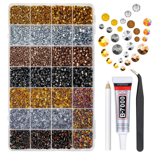 qiipii open box showing 28 metallic gem compartments for easy selection