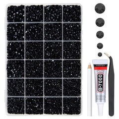 qiipii front packaging showing 24-grid box and included glue, ideal for organized crafting