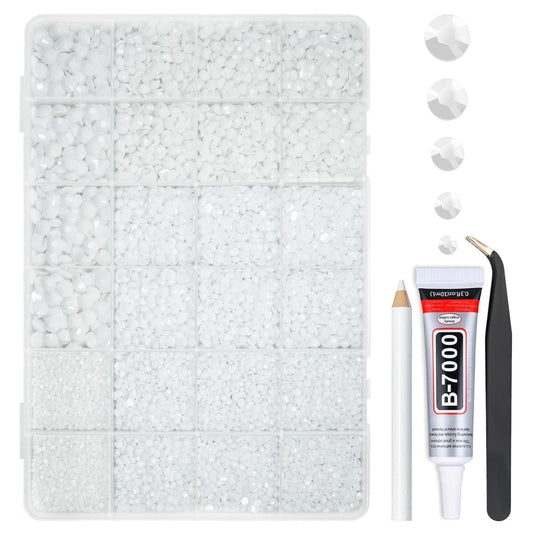 qiipii front packaging of rhinestones and glue showing kit contents and convenience