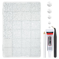 qiipii front packaging of rhinestones and glue showing kit contents and convenience