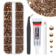 qiipii front packaging showing brown jelly rhinestones set for quick identification and crafting