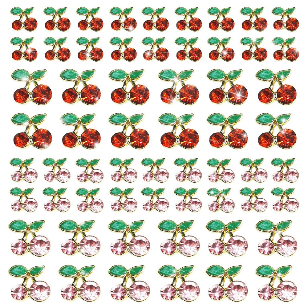 qiipii front packaging showing 60 cherry nail charms and benefits
