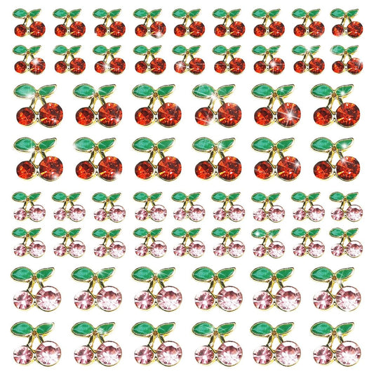 qiipii front packaging showing 60 cherry nail charms and benefits