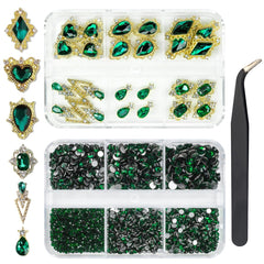 qiipii front packaging kit showing both charm and rhinestone boxes for easy selection