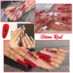 qiipii finished red nail art on hands highlighting eye-catching glamour