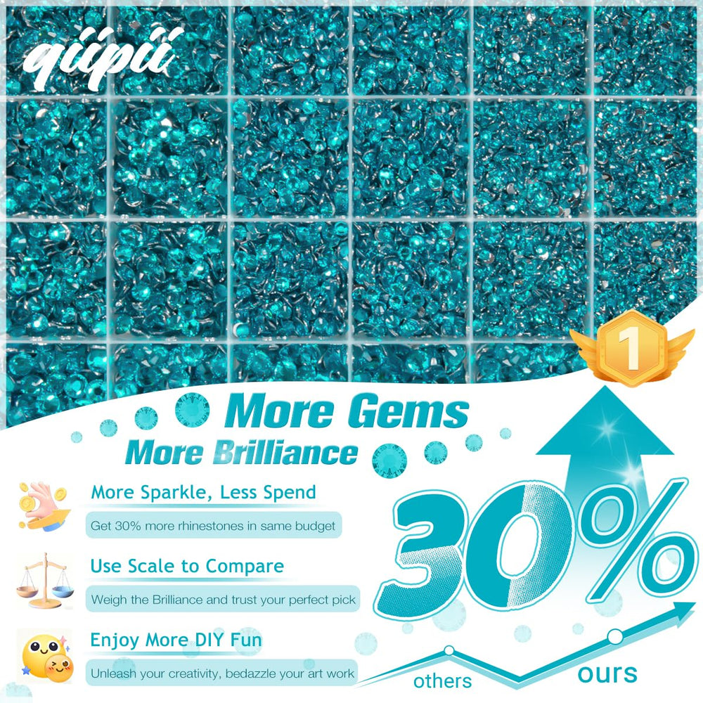 qiipii open 24-grid storage box with sorted gemstones for easy access