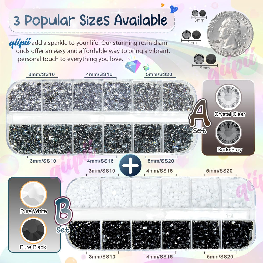 qiipii scale comparison of 3mm 4mm 5mm stones for precise sizing choices