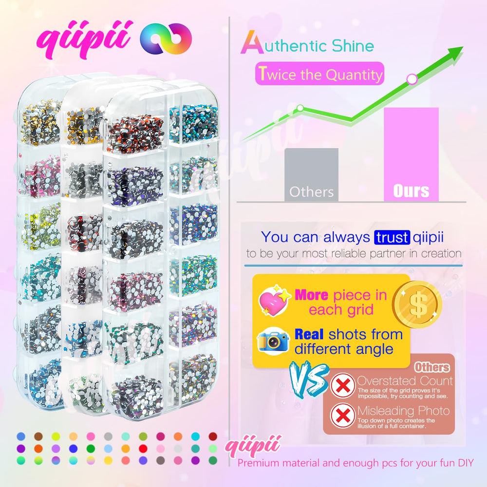 qiipii tweezer picking one tiny gem from grid for precise placement benefit