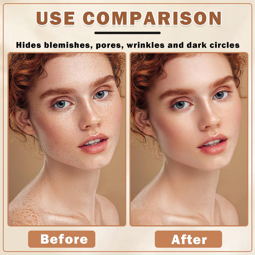 QIUFSSE poured texture swatches illustrating smooth, blendable foundation finish