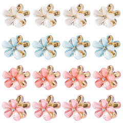QIUTIMIY front view of 16 small flower clips showing colorful set and compact size benefit