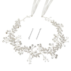 QIUTIMIY front view headpiece showing delicate pearls for elegant looks