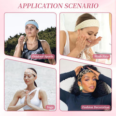 QIUTIMIY headband held in hand showing flexible size and foldability benefit