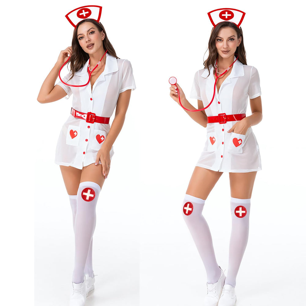 QLINLEAF nurse hat front detail highlighting red-and-white design for instant recognition