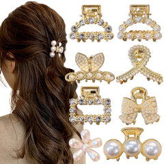 Qojai front packaging showing eight gold pearl clips and organized styles