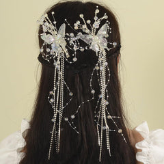 Qojai tassel chain close-up with clear beads adding gentle movement benefit