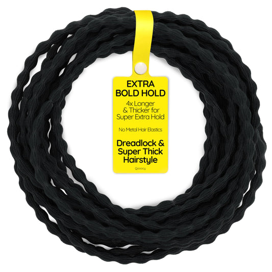 Qooocy front packaging showing 12 oversized hair ties and convenience