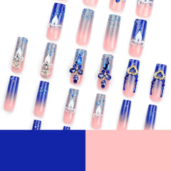 QQPPOLIU top view of long square nails showing shape and neat finish