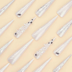 QQPPOLIU side view showing XXL nail length and square tip for dramatic but balanced fit