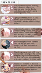 QQPPOLIU size comparison against natural nail for correct fit