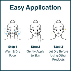 QRxLabs pad in hand application on face demonstrating easy, mess-free use
