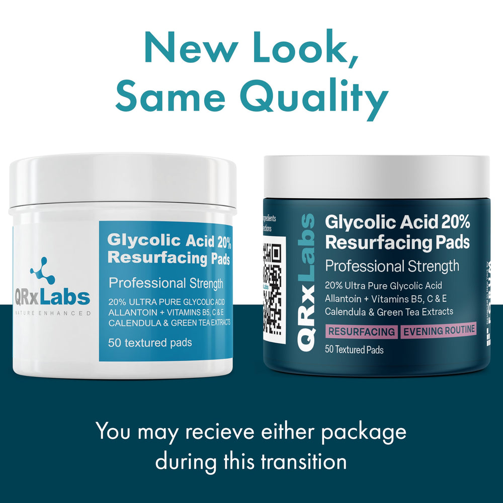 QRxLabs textured pad close-up showing exfoliating surface for effective resurfacing