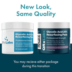 QRxLabs textured pad close-up showing exfoliating surface for effective resurfacing
