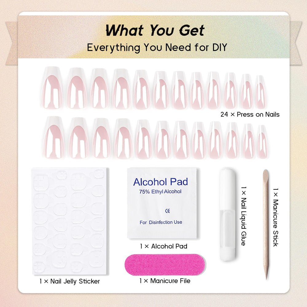 Qsnidy application tools included with glue, file, stick, and alcohol pad