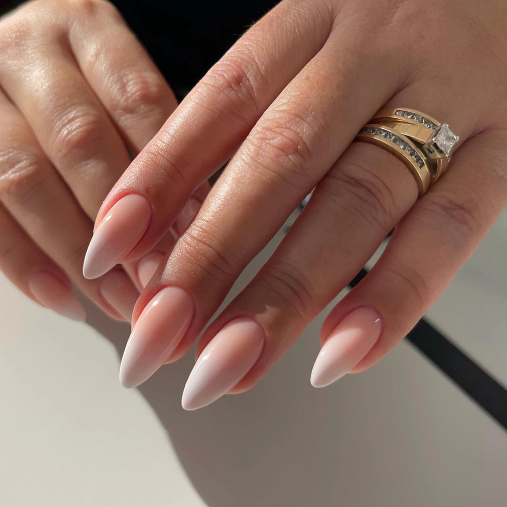 Qsnidy full set of 24 press-on nails laid out demonstrating size variety