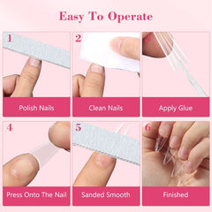 Quaferen trimmed and shaped stiletto tips showing customization versatility benefit