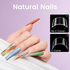 Quaferen tips applied on hand demonstrating secure adhesion and style