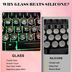 Quafochi on-key use with long nail protecting nail art during typing