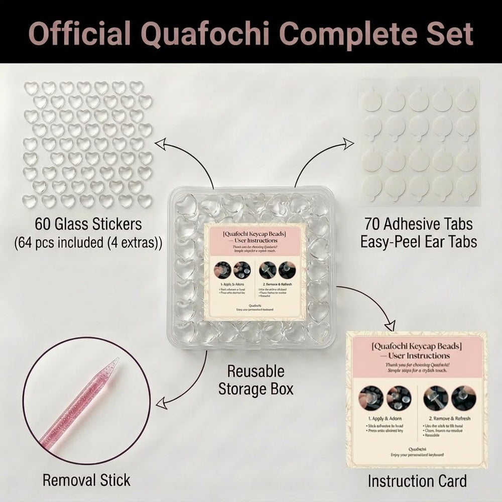 Quafochi lifestyle desk scene with long nails highlighting nail protection