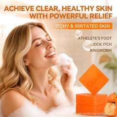 QualiLife soap bar in hand illustrating compact size and easy carry for travel convenience