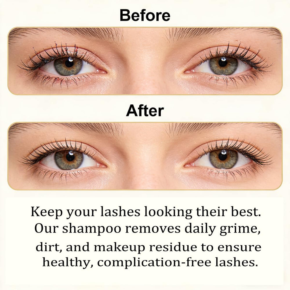 QUDABE lash wash kit brushes displayed, illustrating precision cleaning benefit