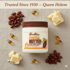 Queen Helene open jar texture highlighting rich cocoa butter moisturizing benefit