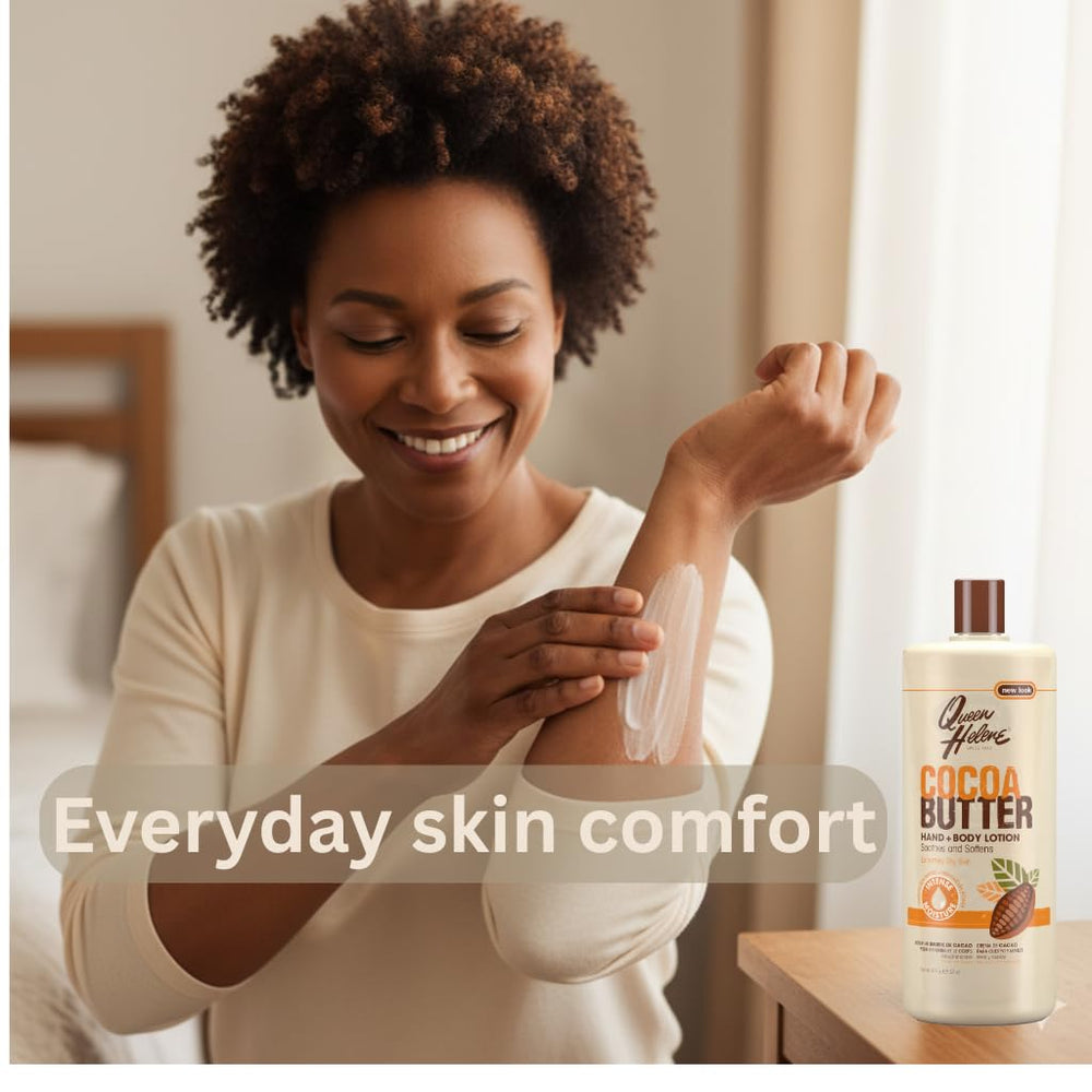 Queen Helene open cap with creamy cocoa butter texture for quick absorption