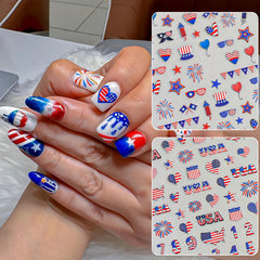 Quezadyl stickers applied to acrylic nail sample demonstrating realistic results