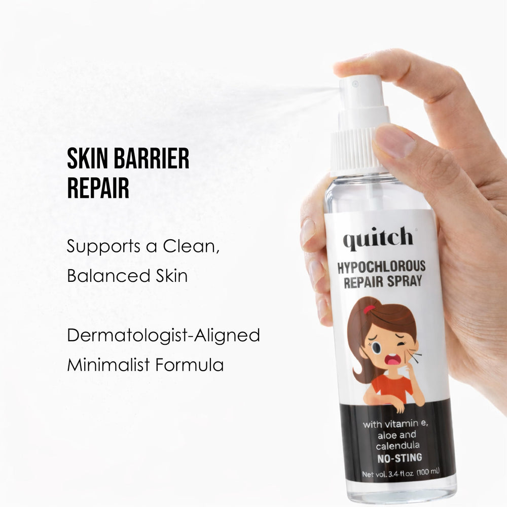 quitch being applied to face for gentle toning and calming comfort